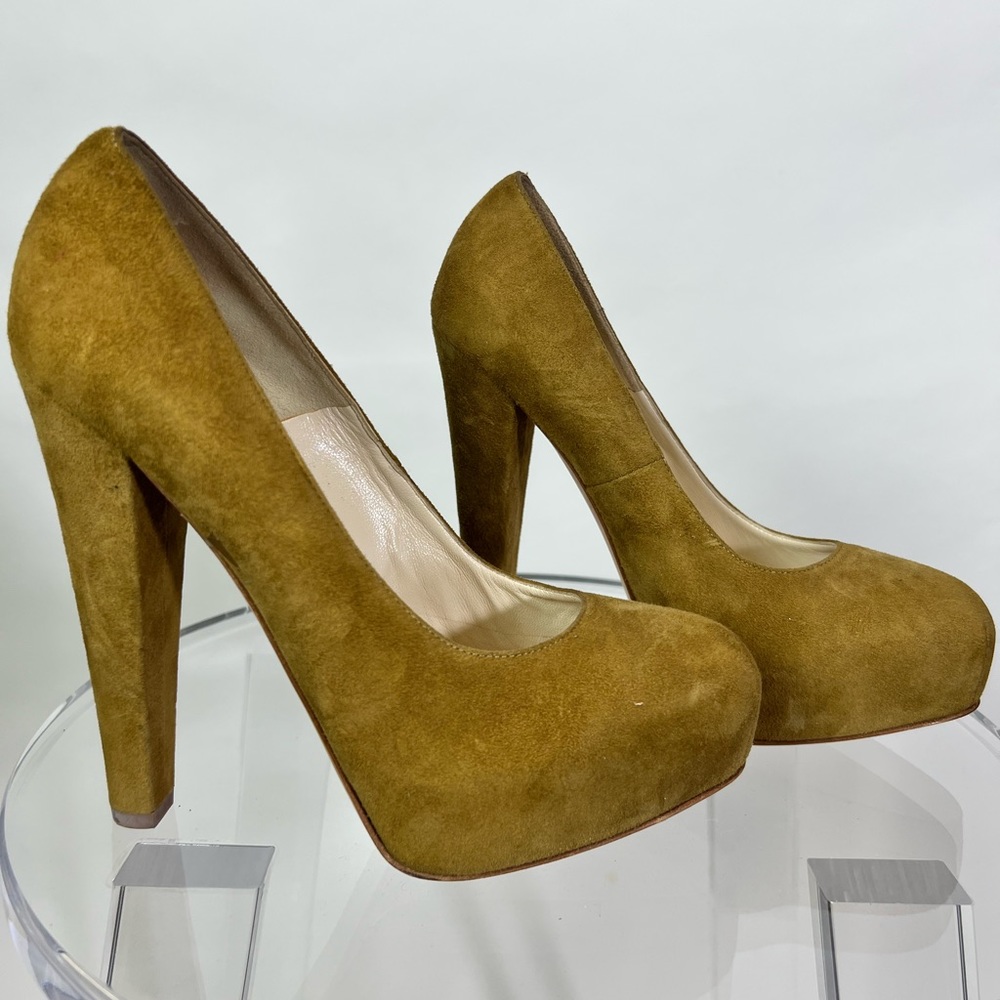 Brian Atwood suede platform heels